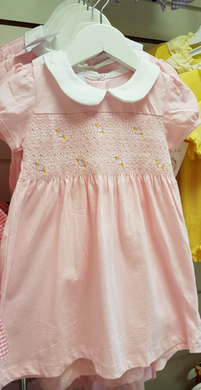 Pink smock cotton dress