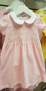 Pink smock cotton dress
