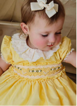 Load image into Gallery viewer, Stunning Yellow Smock dress with frill collar