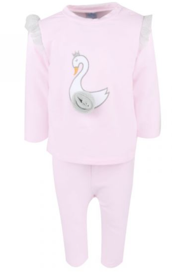 Pink tracksuit with Swan motif