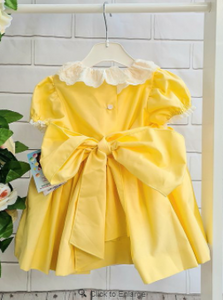Stunning Yellow Smock dress with frill collar